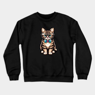 Nerdy Retro Cat Crewneck Sweatshirt